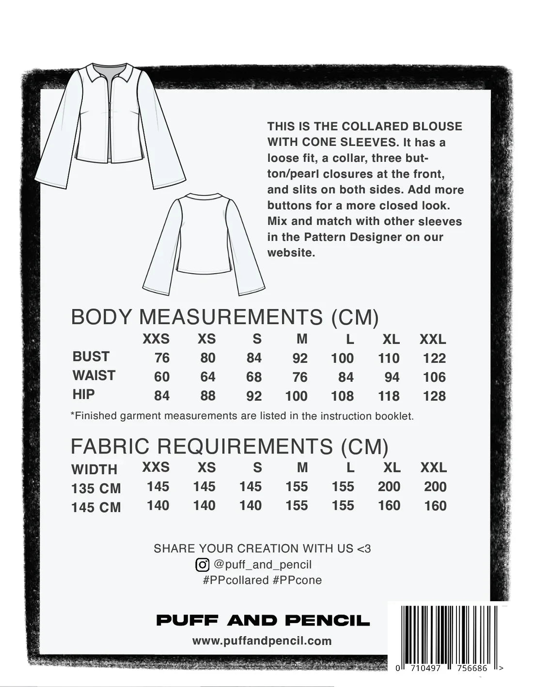 Puff and Pencil - Collared Blouse x Cone sleeve