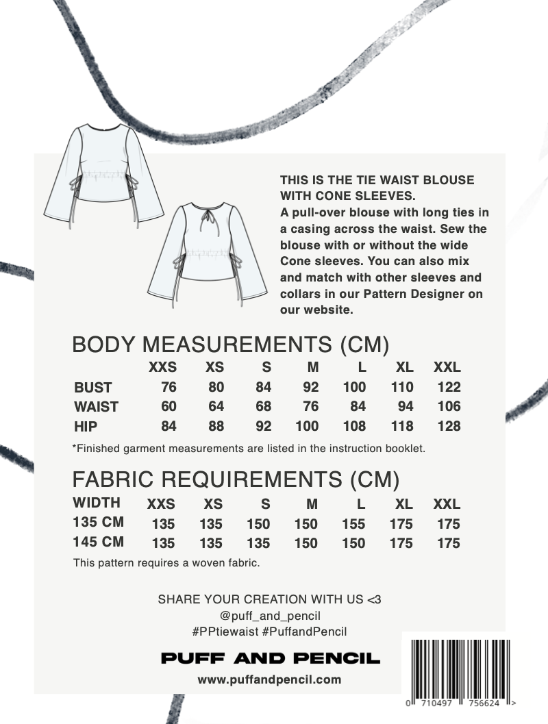 Puff and Pencil - Tie Blouse x Cone Sleeve