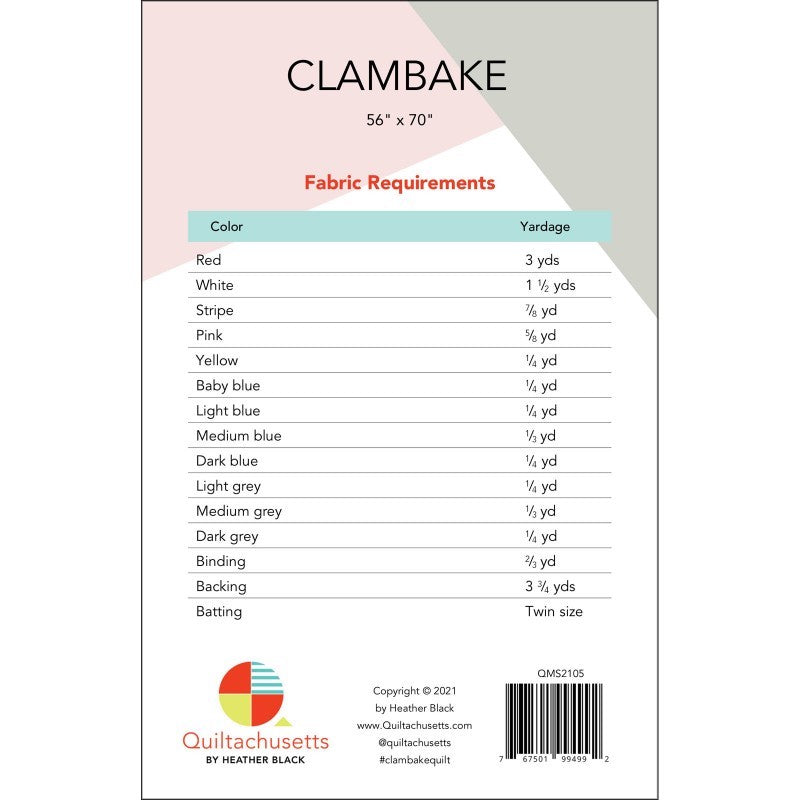 Sale - Quiltachusetts - Clambake