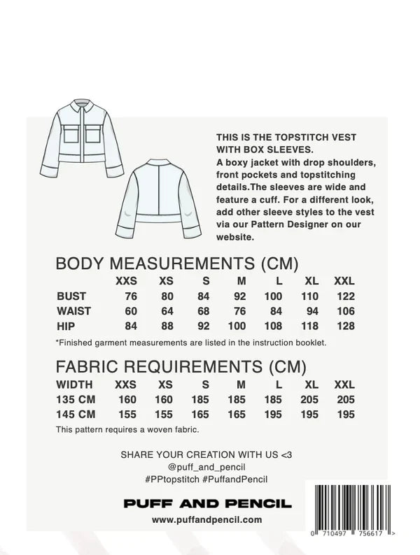 Puff and Pencil - Topstitch Vest x Box Sleeves