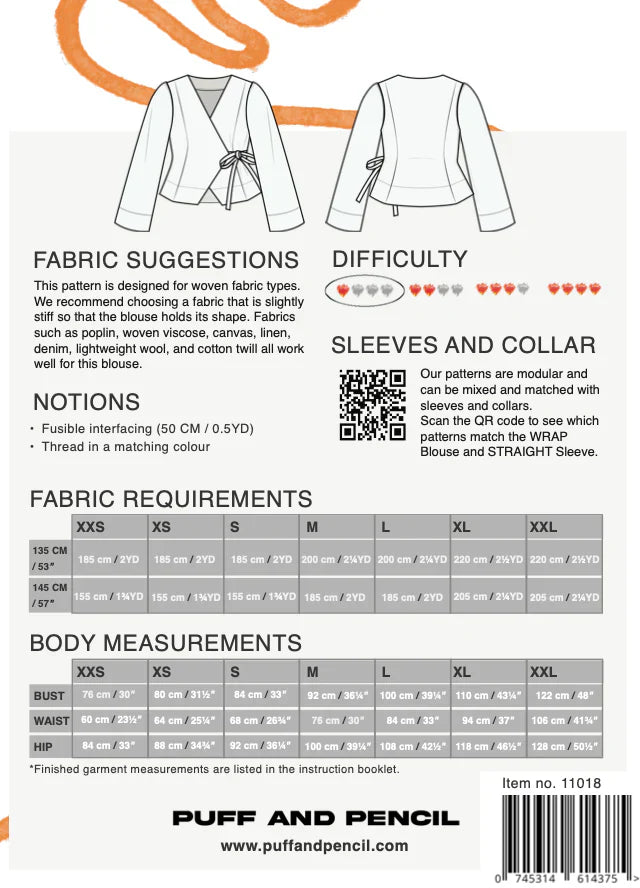 Puff and Pencil - Wrap Blouse and Straight Sleeve