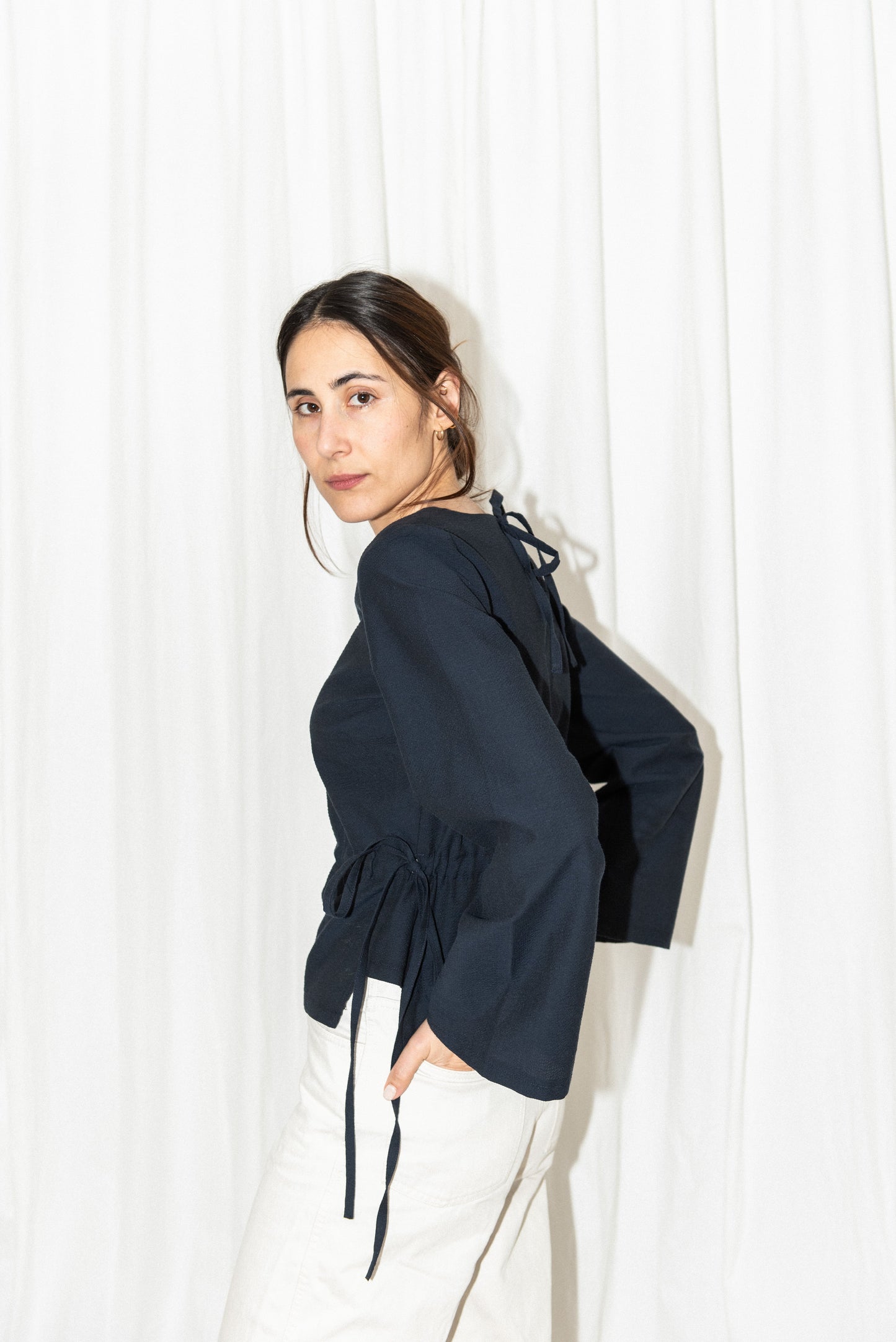 Puff and Pencil - Tie Blouse x Cone Sleeve