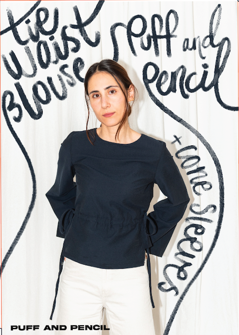 Puff and Pencil - Tie Blouse x Cone Sleeve